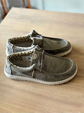 Hey Dude Wally Stretch Tobacco Shoes Men Size 10